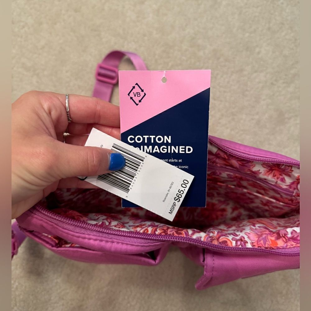Vera Bradley Signature Cotton Utility Small Crossbody, Rich Orchid NWT - Picture 3 of 6